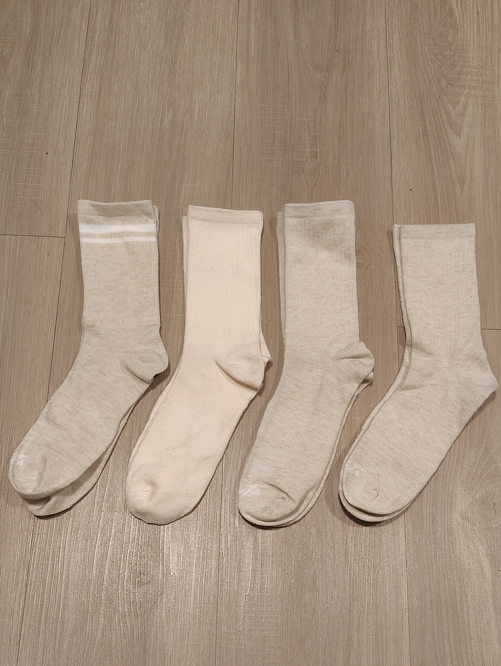 Avia Neutral Crew Athletic Socks - Cream & Light Beige Set of 4